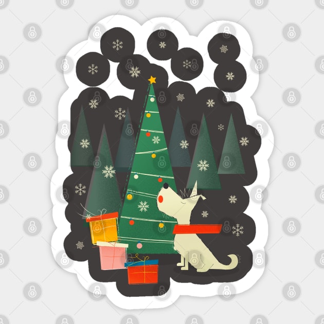 Festive cute dog Sticker by showmemars